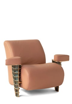 Elvira Armchair Bespoke Masterpiece by Angela Ardisson Bronze and Leather