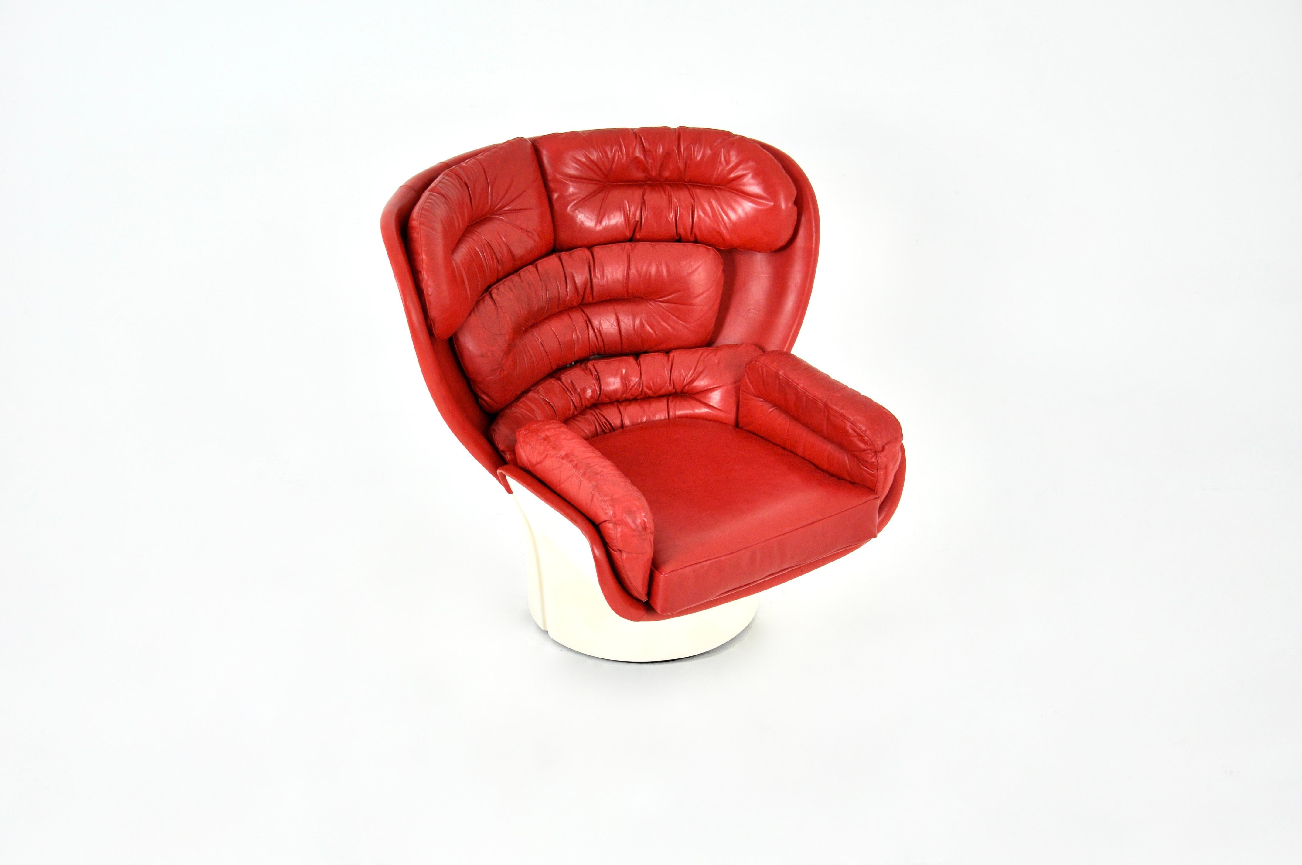 Mid-Century moderno Elda Lounge Chair di Joe Colombo per Comfort, Italia, anni '60 in vendita