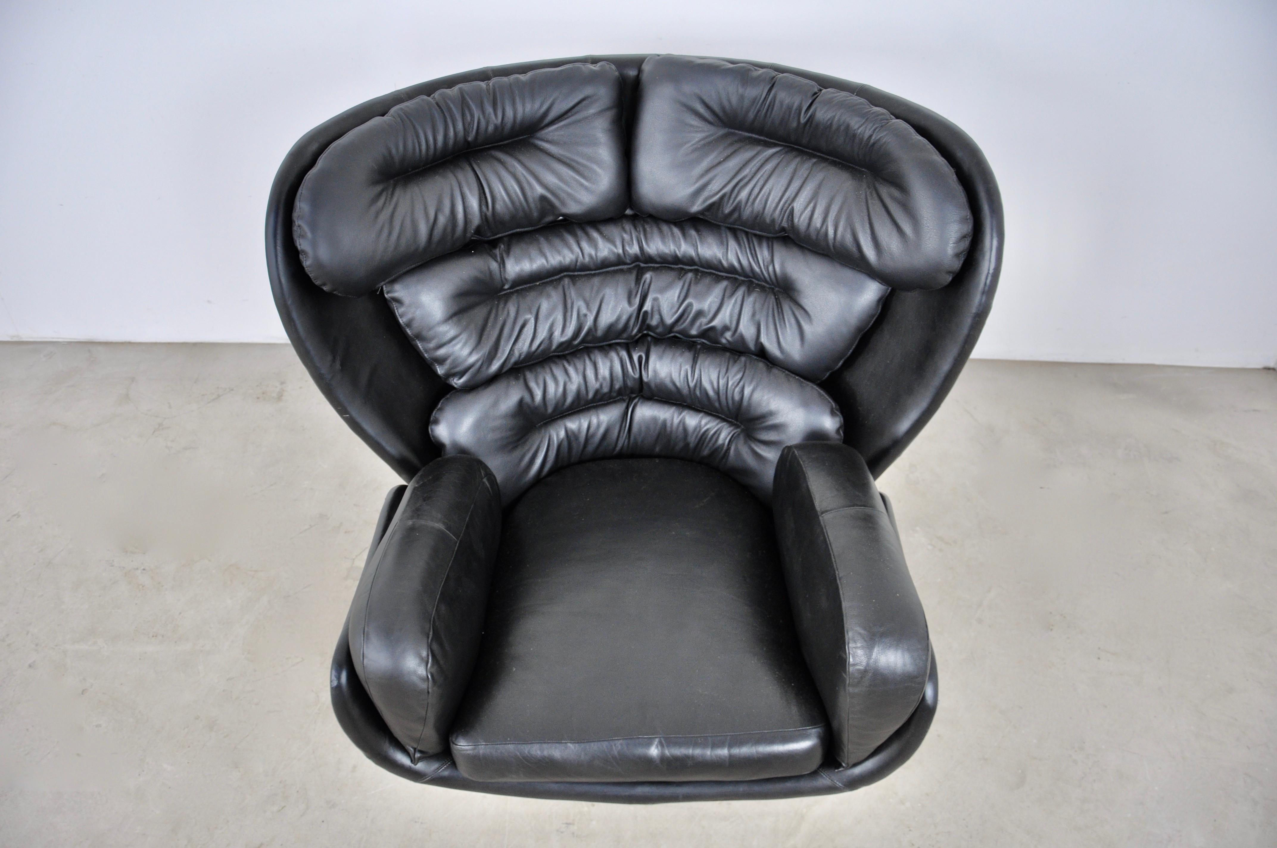 Italian Elda Lounge Chair by Joe Colombo for Comfort, Italy, 1960s