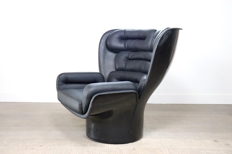 Mid-Century Modern Elda Lounge Chair by Joe Colombo for Comfort Italy 1970s