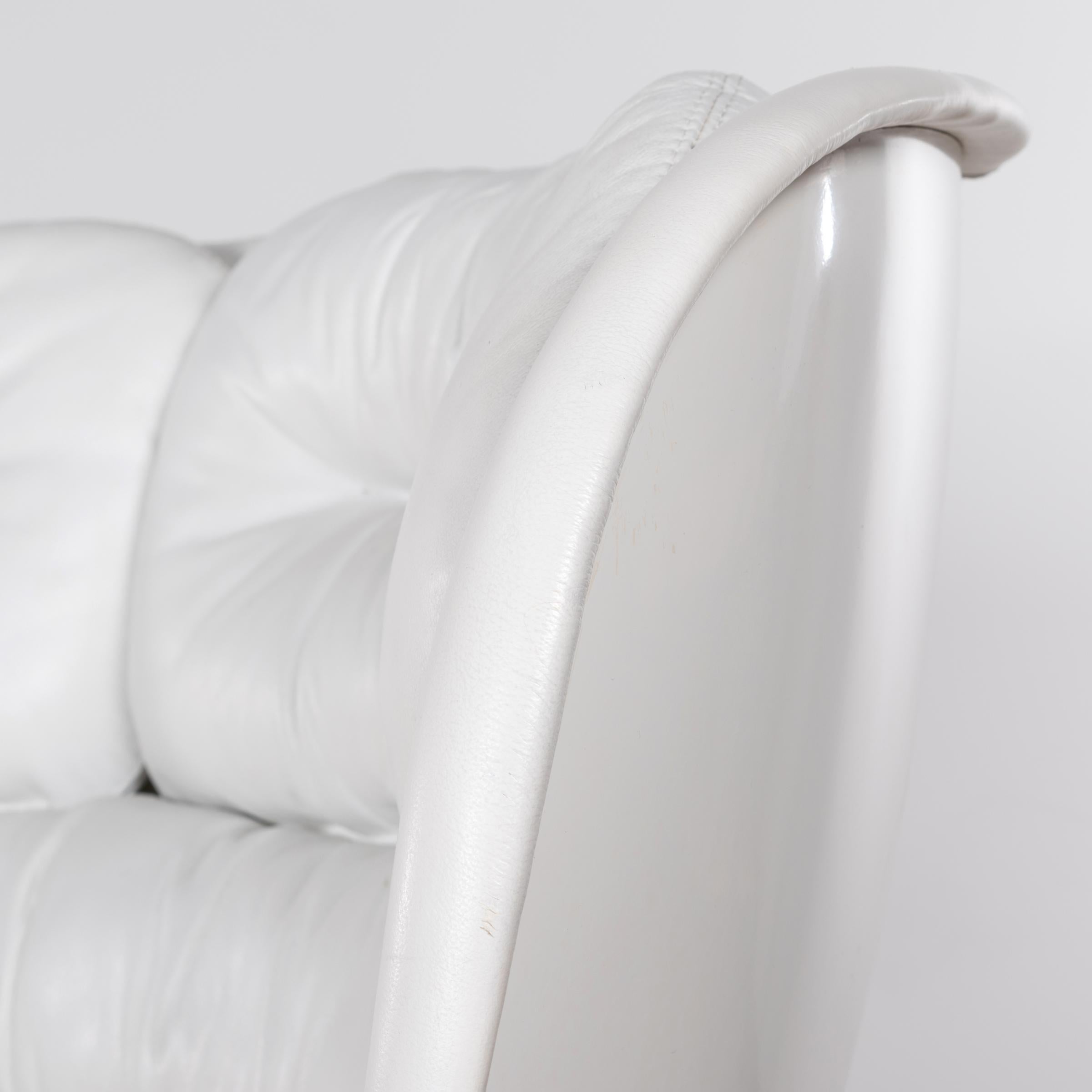 Elda Lounge Chair in White Leather by Joe Colombo 7