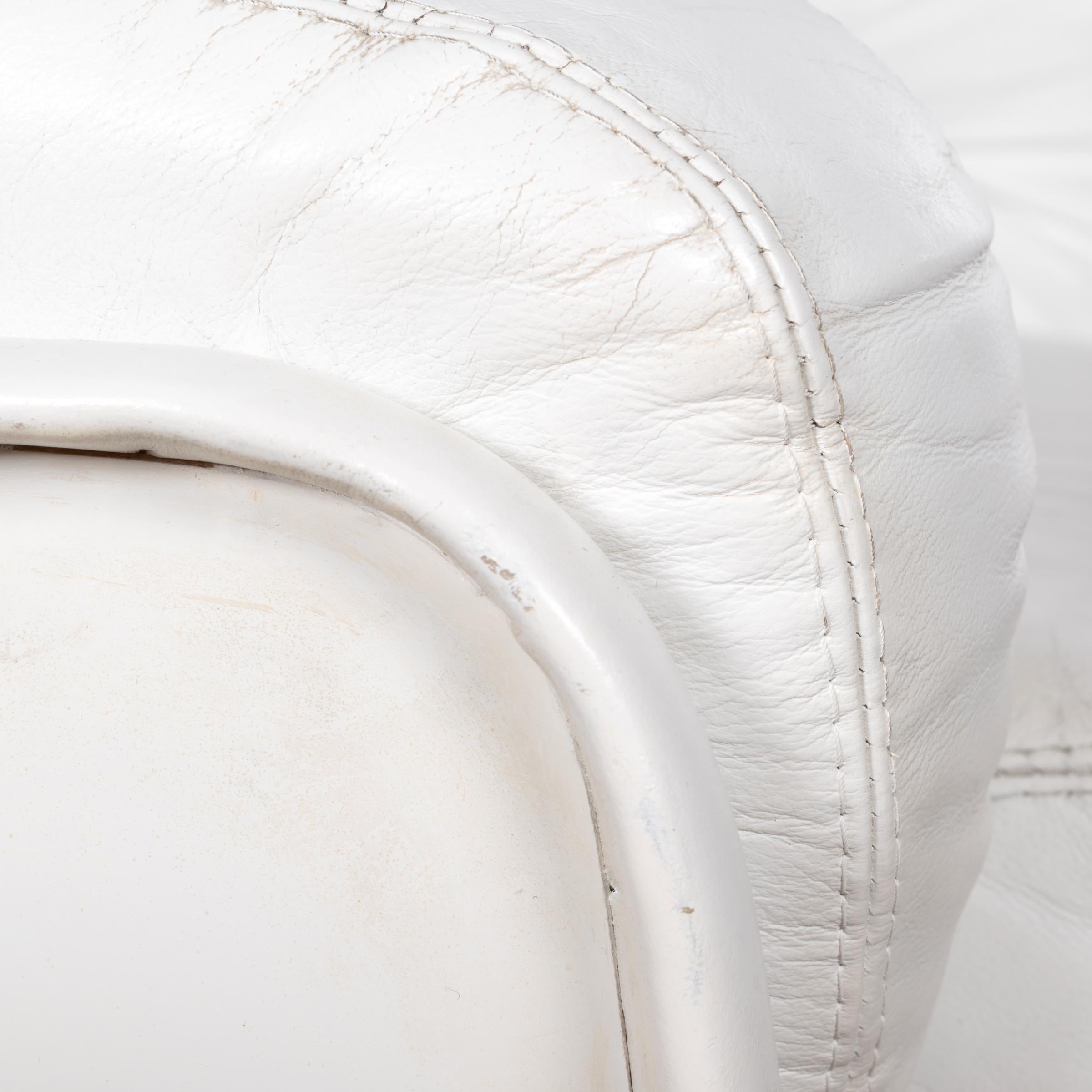 Elda Lounge Chair in White Leather by Joe Colombo 9