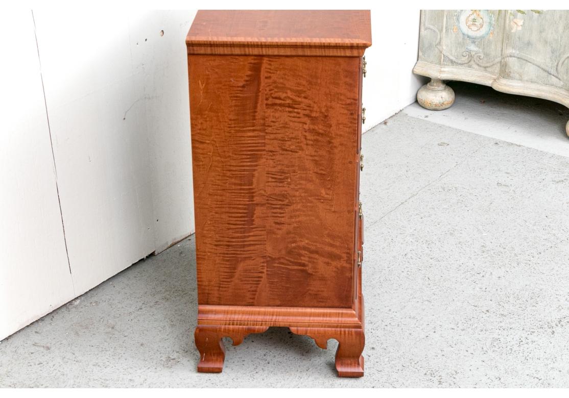 Eldred Wheeler Diminutive Chippendale Style Tiger Maple 5 Drawer Chest 7