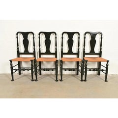 Eldred Wheeler Early American Rush Seat Dining Chairs, Set of Four