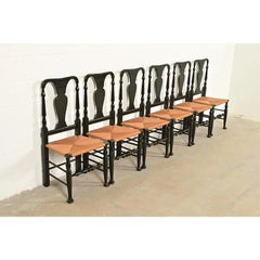 Eldred Wheeler Early American Rush Seat Dining Chairs, Set of Six