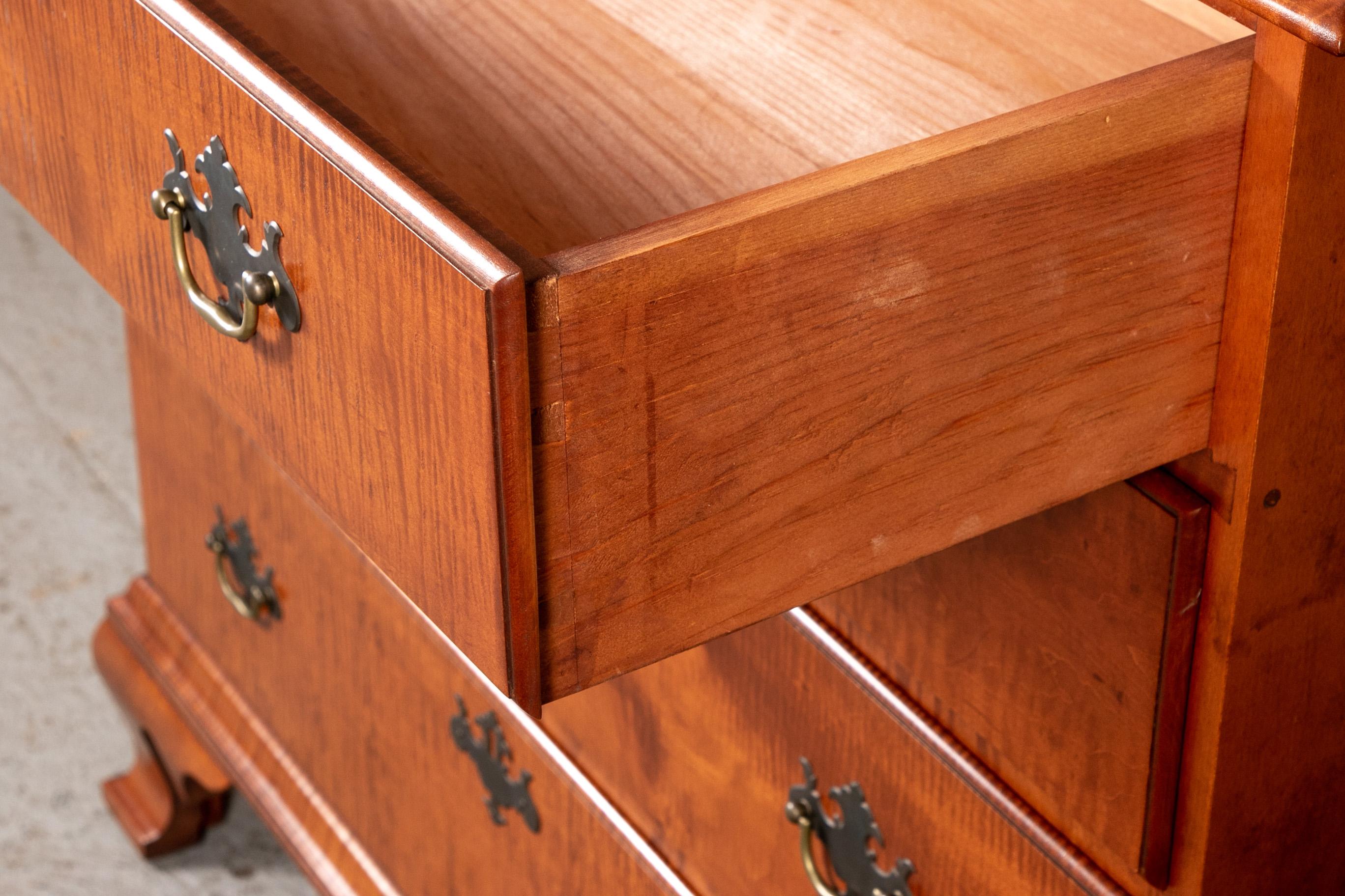 Rustic Eldred Wheeler 'Hingham, MA' Tiger Maple Chest of Four Drawers