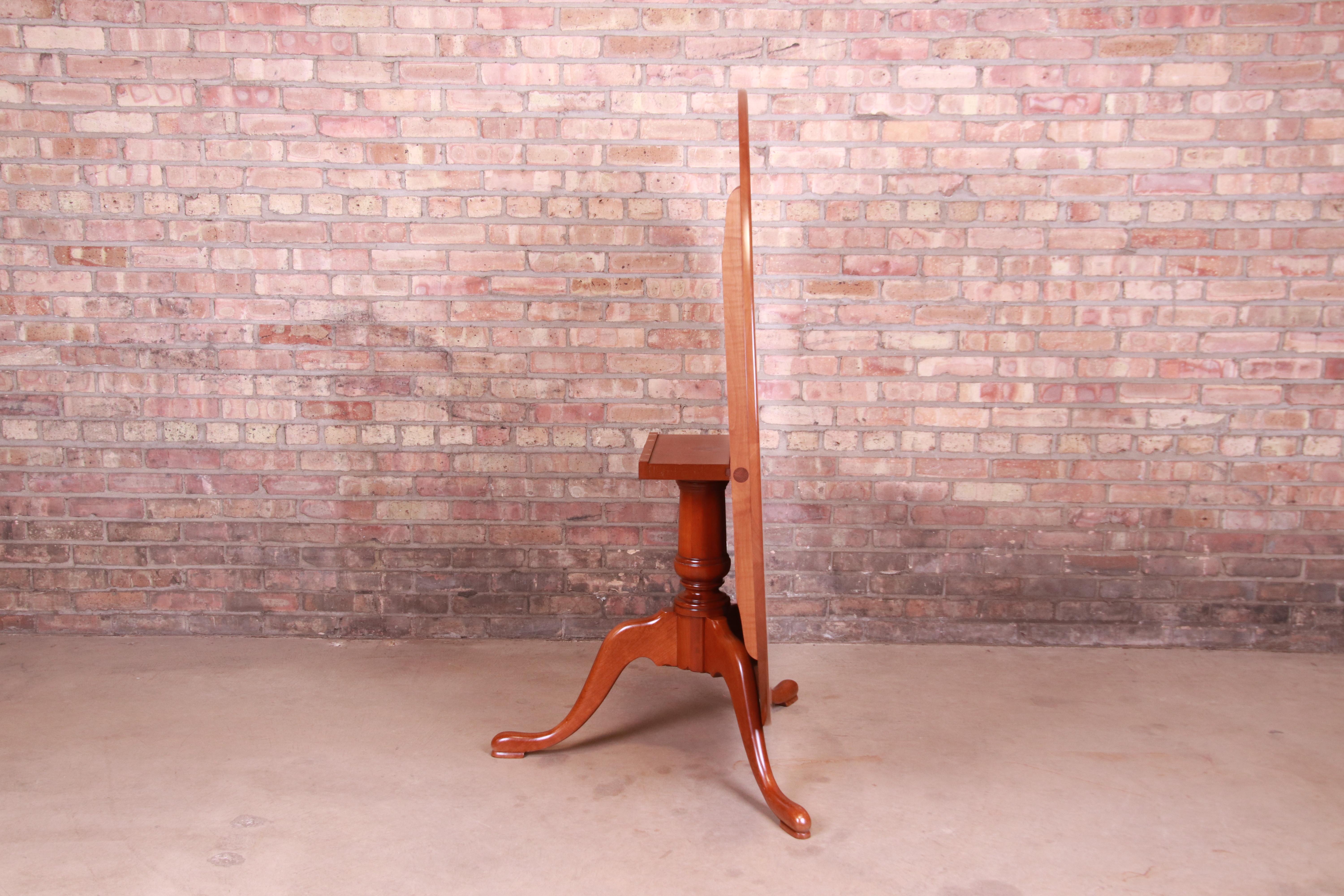 Eldred Wheeler Queen Anne Cherry Wood Tilt Top Pedestal Dining Table, Refinished 2
