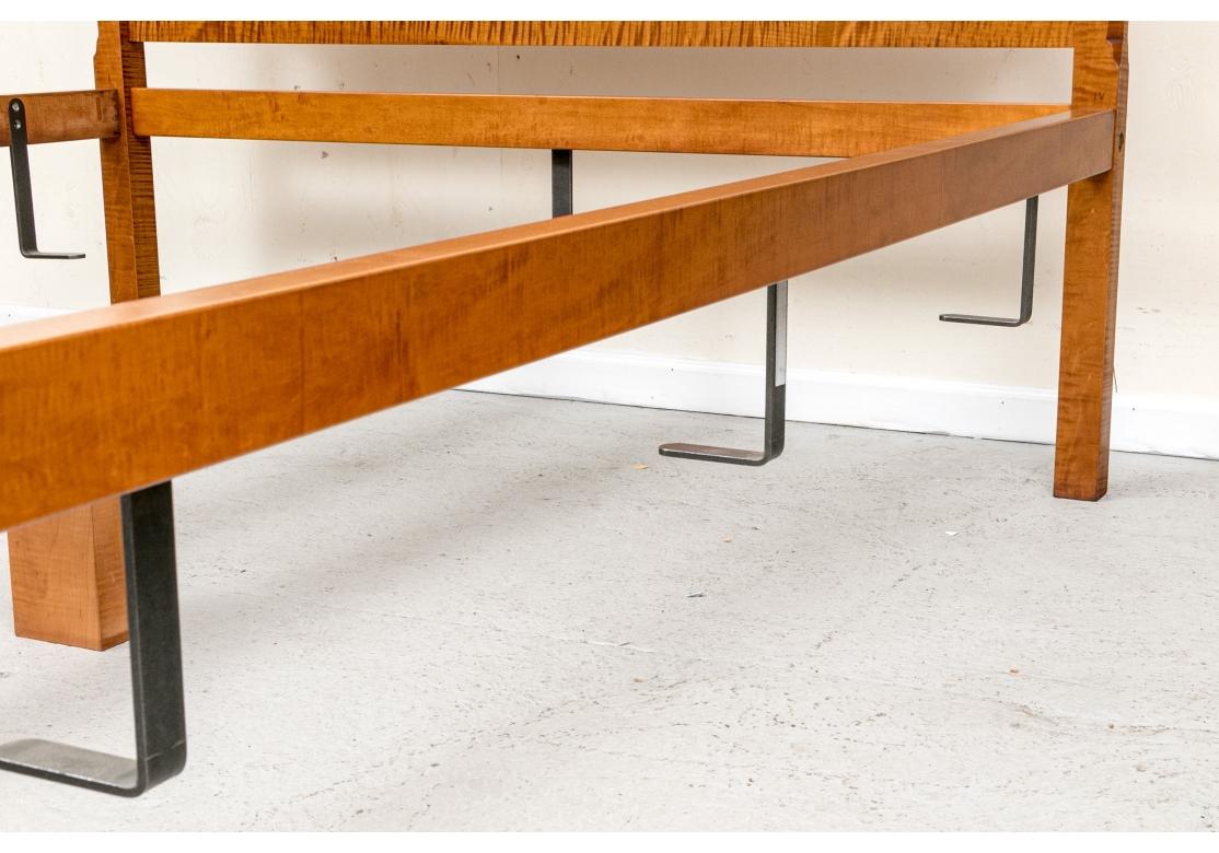 Eldred Wheeler Tiger Maple Queen Pencil Post Canopy Bed 5