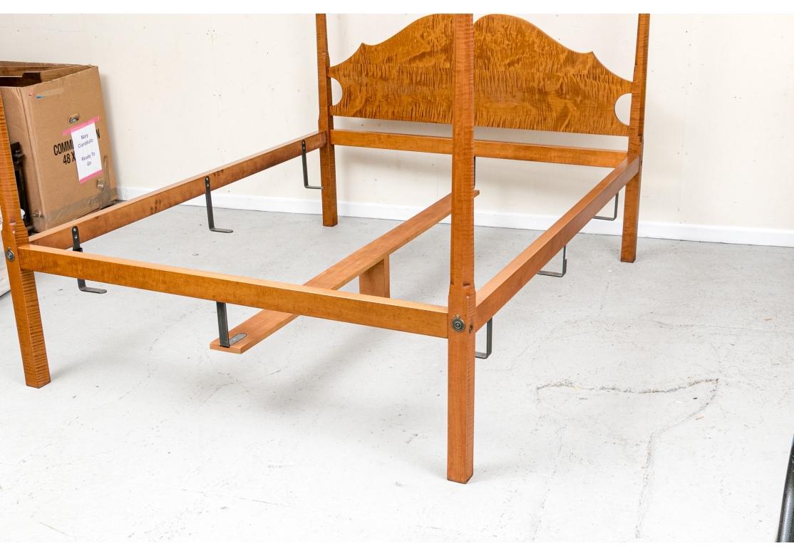 Eldred Wheeler Tiger Maple Queen Pencil Post Canopy Bed 6
