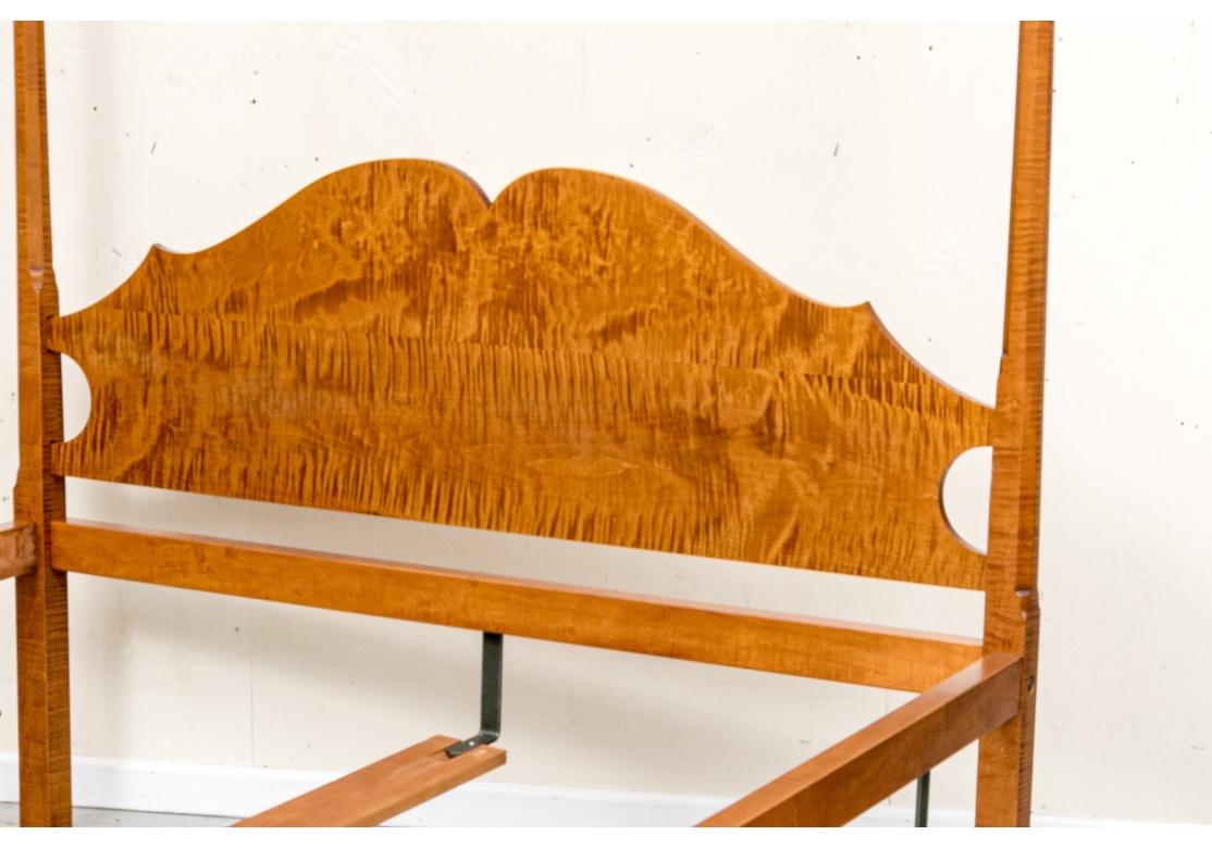 Eldred Wheeler Tiger Maple Queen Pencil Post Canopy Bed 7