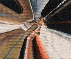 CLAIRE À LA PIANO - Peinture à l'huile texturée avec scène d'une fille jouant du piano