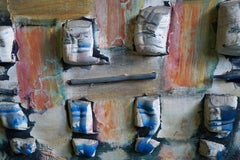 FAT BACK - Pintura al óleo contemporánea figurativa/abstracta, textura, técnica mixta