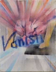 LENTICULAR VANISH - pittura a illusione ottica testuale con caulk e smalto