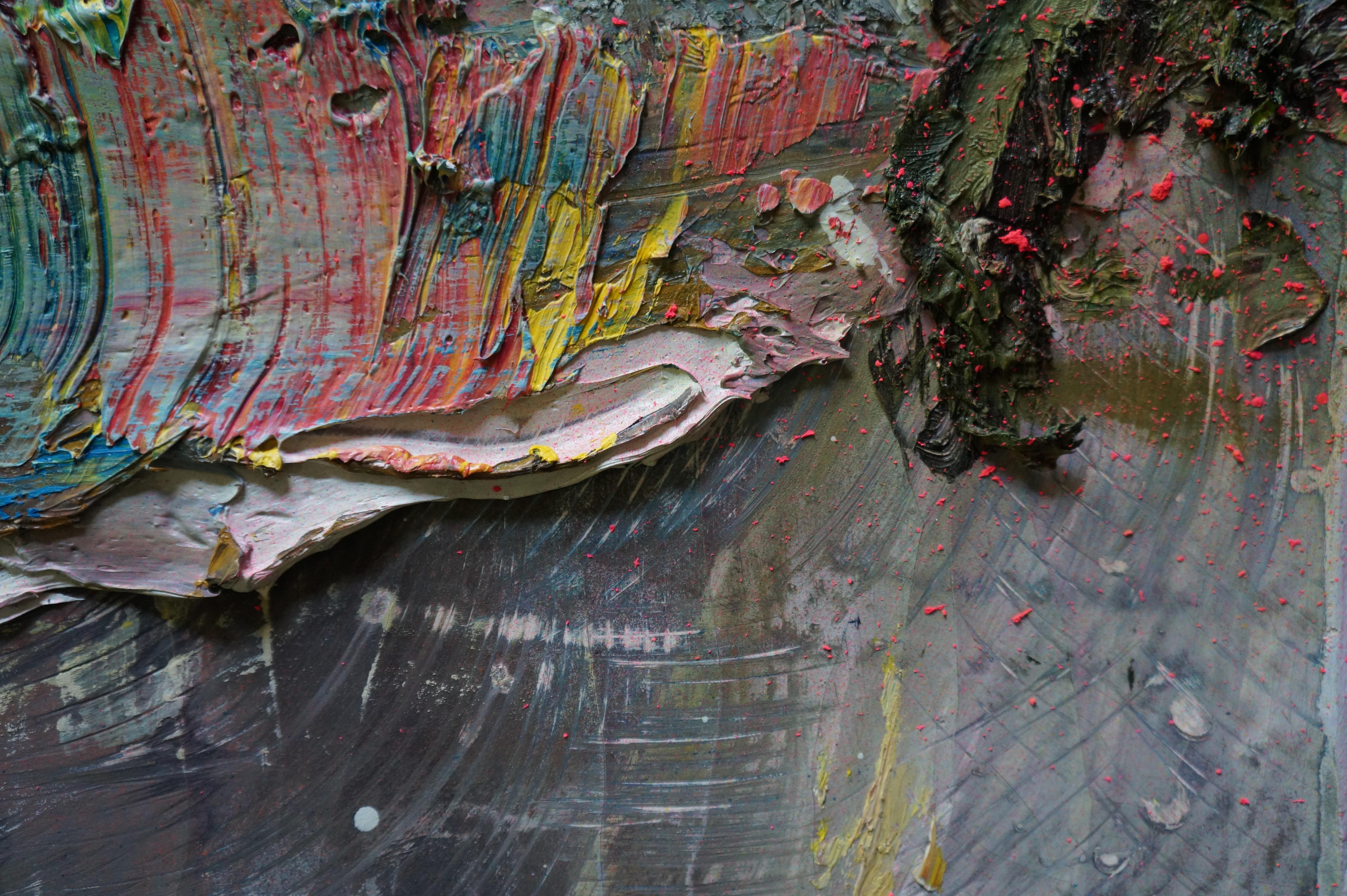 SUNGLASSES IN A VEIL (nach Sargent)  - Abstraktes figuratives Gemälde, strukturiert  im Angebot 1