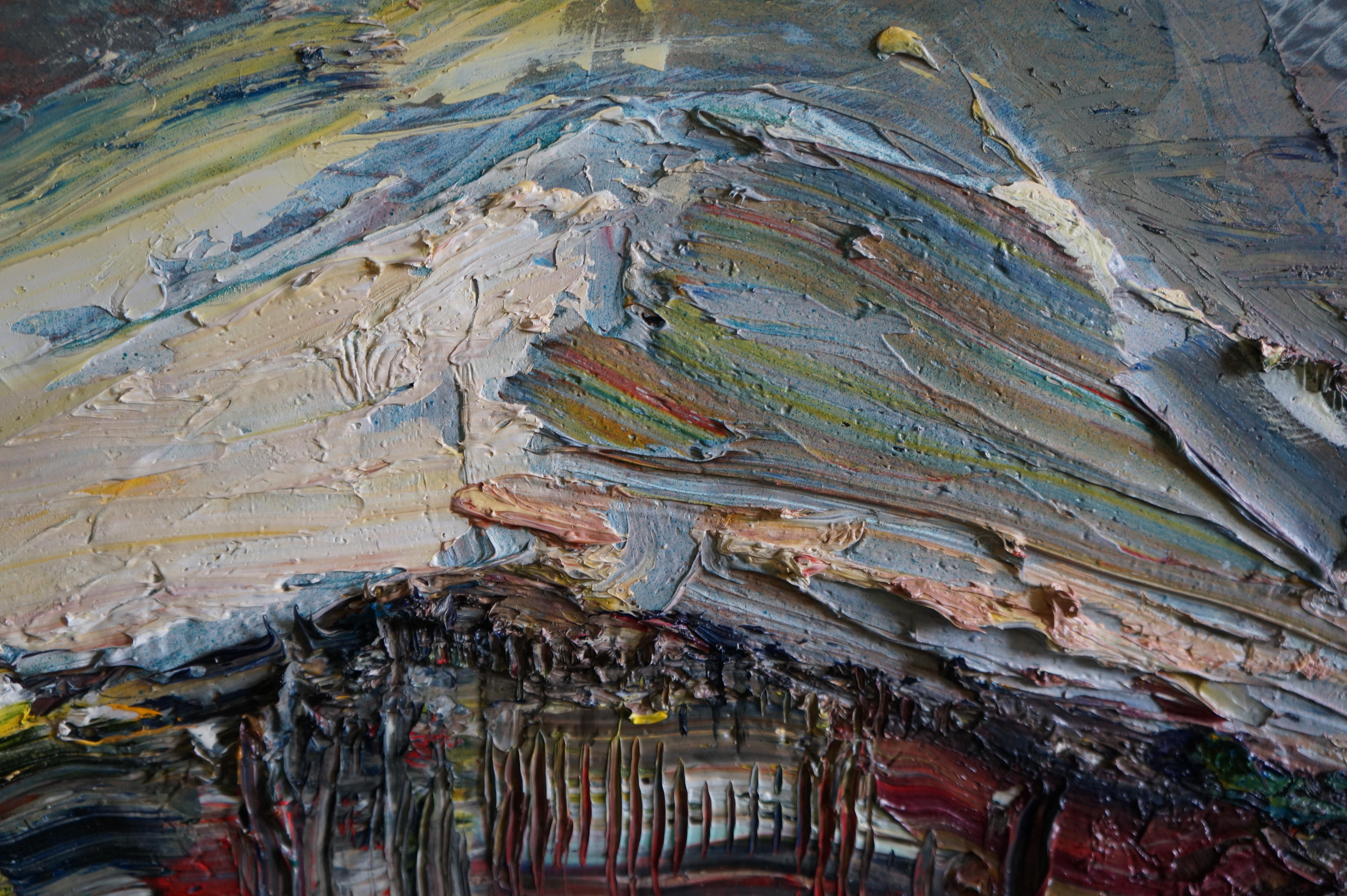 SUNGLASSES IN A VEIL (nach Sargent)  - Abstraktes figuratives Gemälde, strukturiert  im Angebot 3