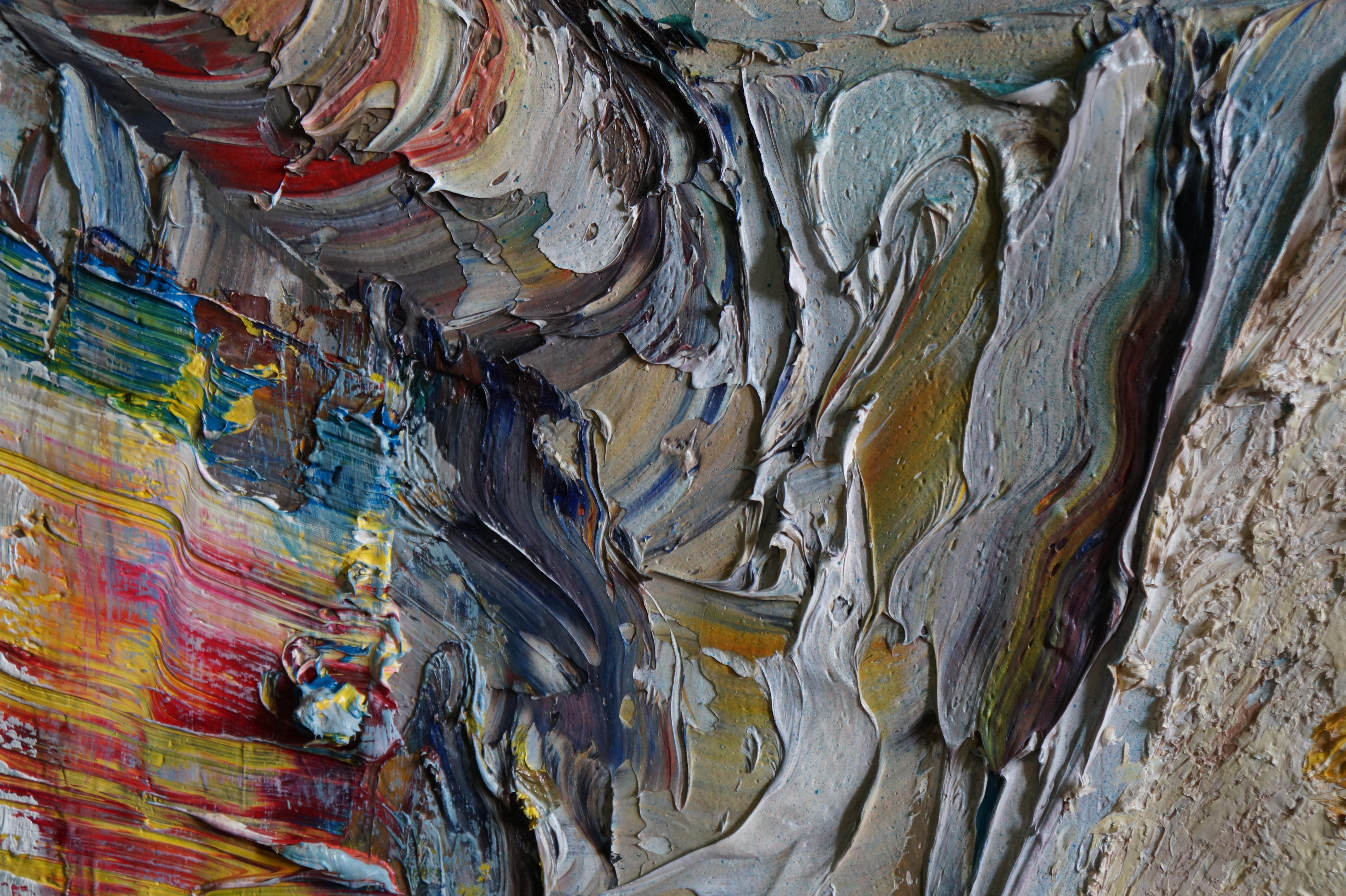 SUNGLASSES IN A VEIL (nach Sargent)  - Abstraktes figuratives Gemälde, strukturiert  im Angebot 5