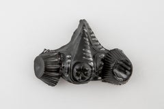 CERAMIC MASK (Black) -  5.5 x 6.5 - Ceramic and Black Glaze, 2021