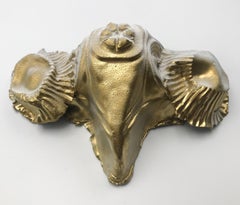 Ceramic Mask (Gold) - Eleanor Aldrich - 5.5 x 6.5 - Ceramic and Glaze, 2019 