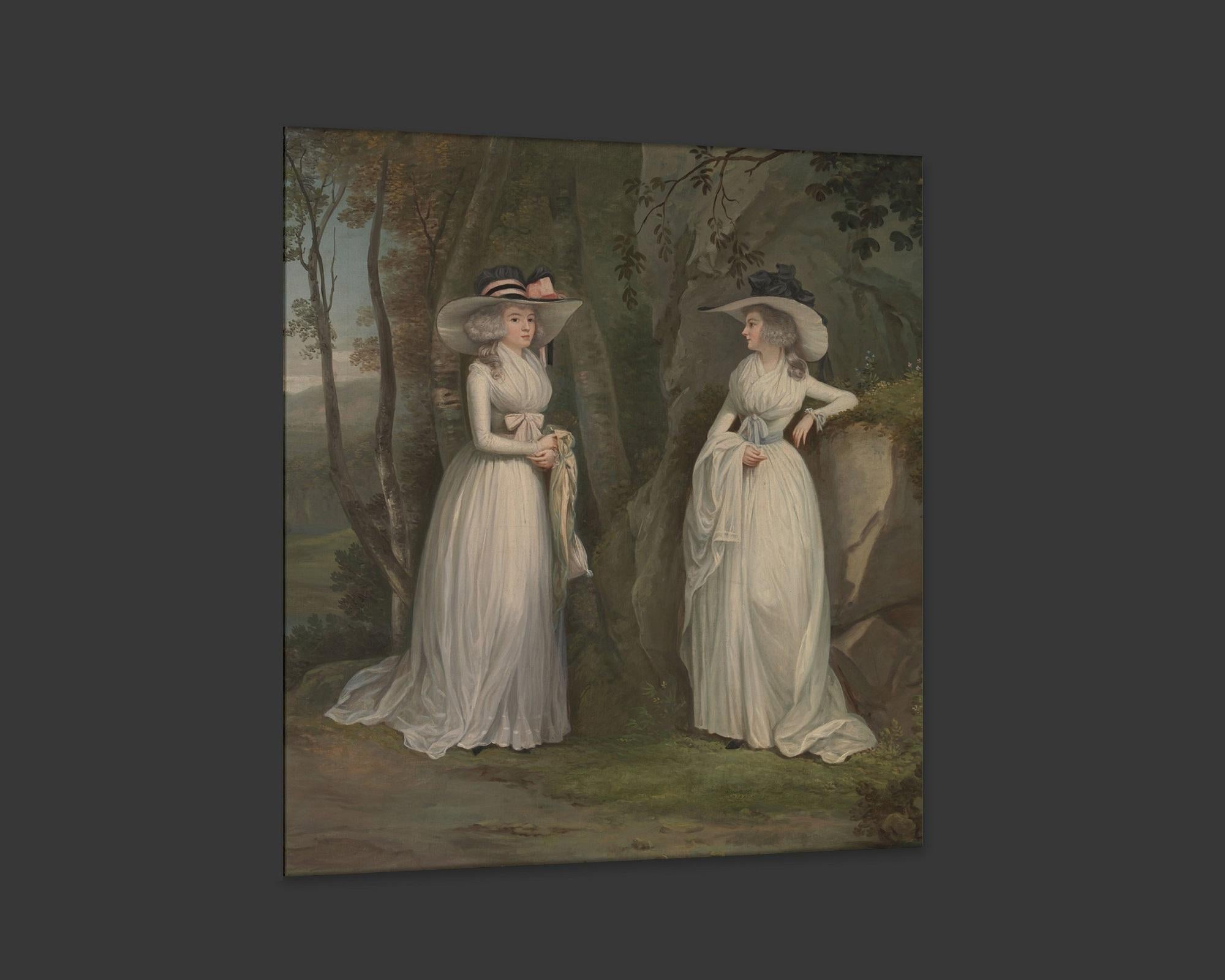 Eleanor and Margaret Ross, after Neoclassical Oil Painting by Alexander Nasmyth In New Condition For Sale In Fairhope, AL