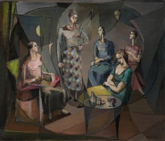 La reunión, Gran cuadro de mediados de siglo de mujeres sentadas, Mujer artista