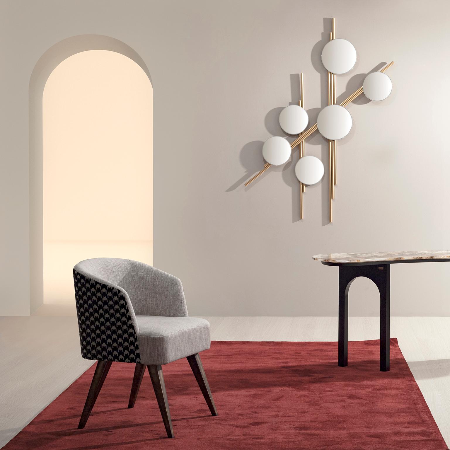 Modern Eleanor Dining Chairs, Jacquard Velvet, Handmade Portugal by Greenapple For Sale 3