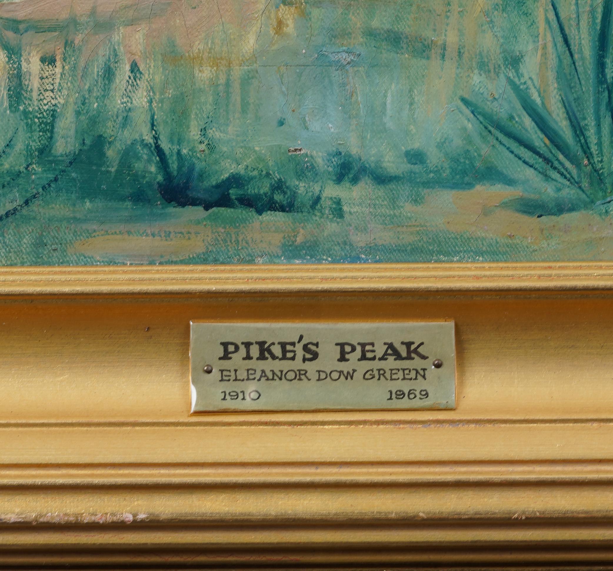 Antiguo cuadro de paisaje impresionista americano Pike's Peak Colorado Sunburst en venta 3
