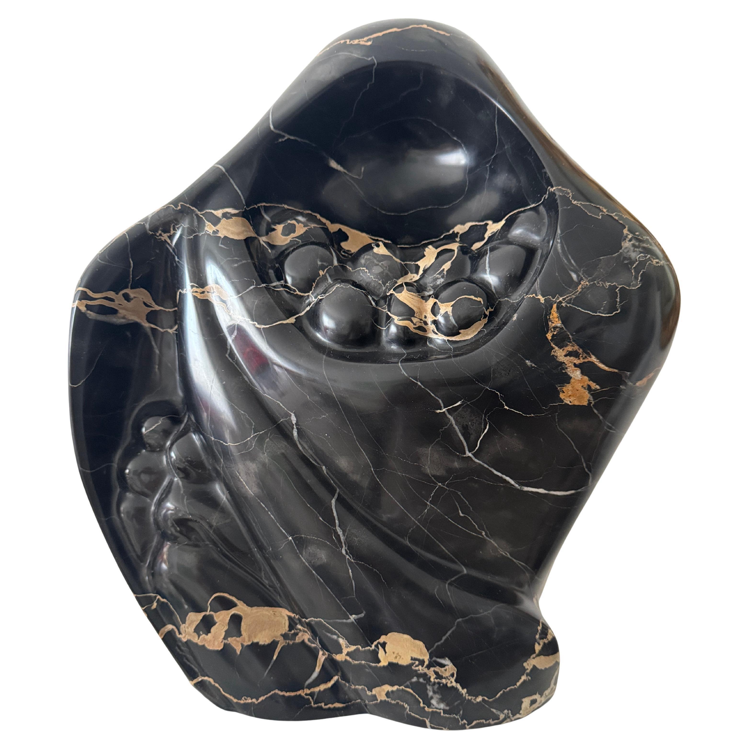 Eleanor Lefkowitz Abstract Sculpture - Untitle Black Marble Sculpture