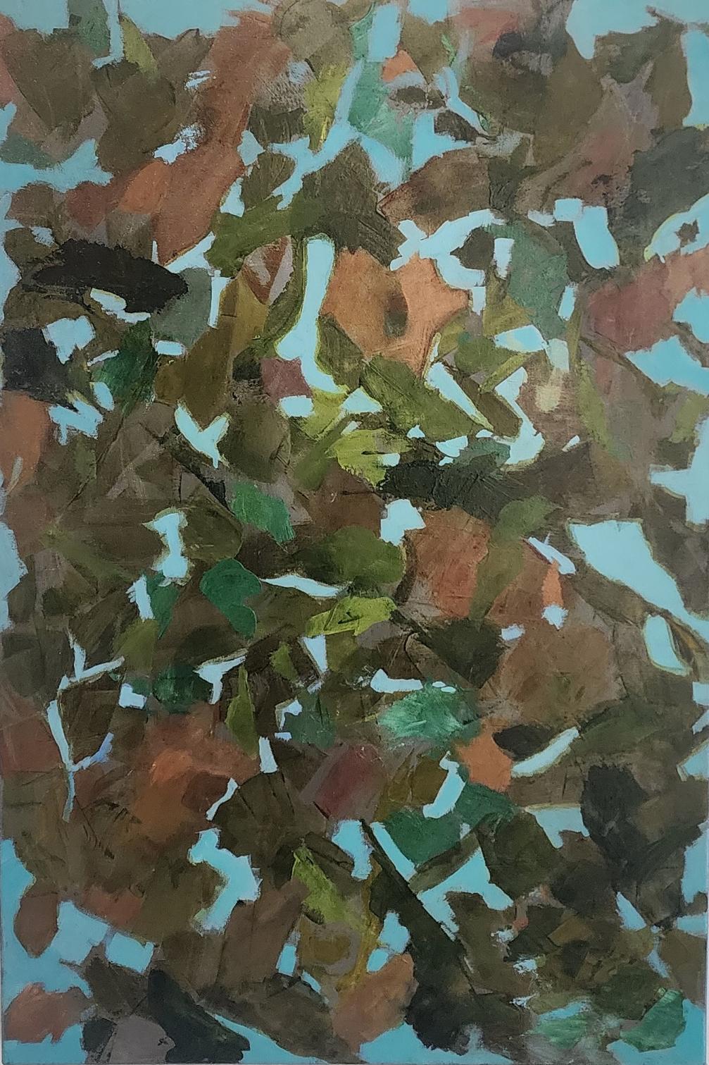 Abstract Painting di Eleanor McCarthy - Raduno d'autunno   Acrilico su tela  Contemporaneo  Astratto    36" x 24" Acqua