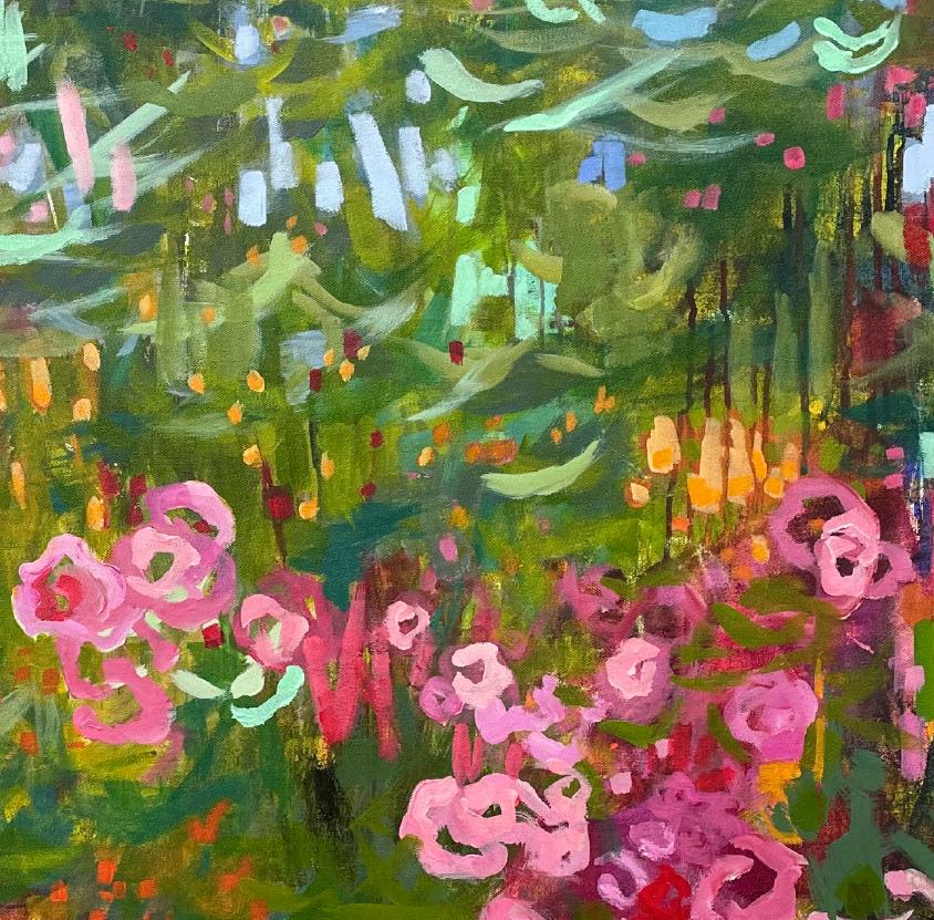 Blooms è un dipinto di paesaggio astratto contemporaneo dell'artista texana Eleanor McCarthy.  Può anche essere descritto come un dipinto floreale astratto. Eleanor McCarthy utilizza colori acrilici su tela per creare i colori rilassanti dei suoi