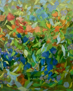 Florabundance   Acrylic on Canvas  Contemporary  Abstract  40" x 40" Water