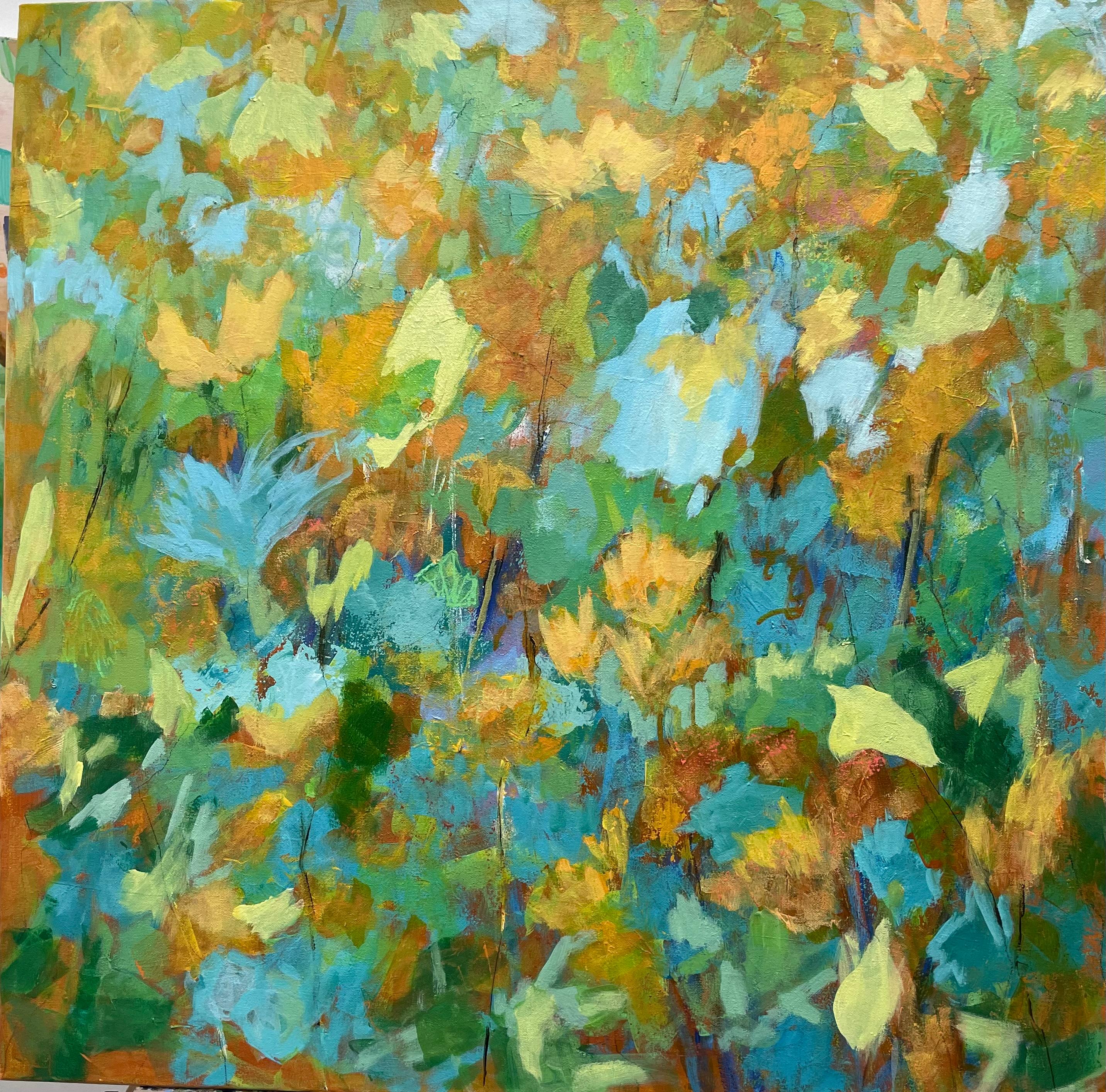 Golden Hour Shades of various colors 36"x36  Acrylic on canvas  Gallery wrap