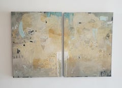 Order from Chaos , Acrylic, Abstract ,Diptych 40 x 60 Free Shipping