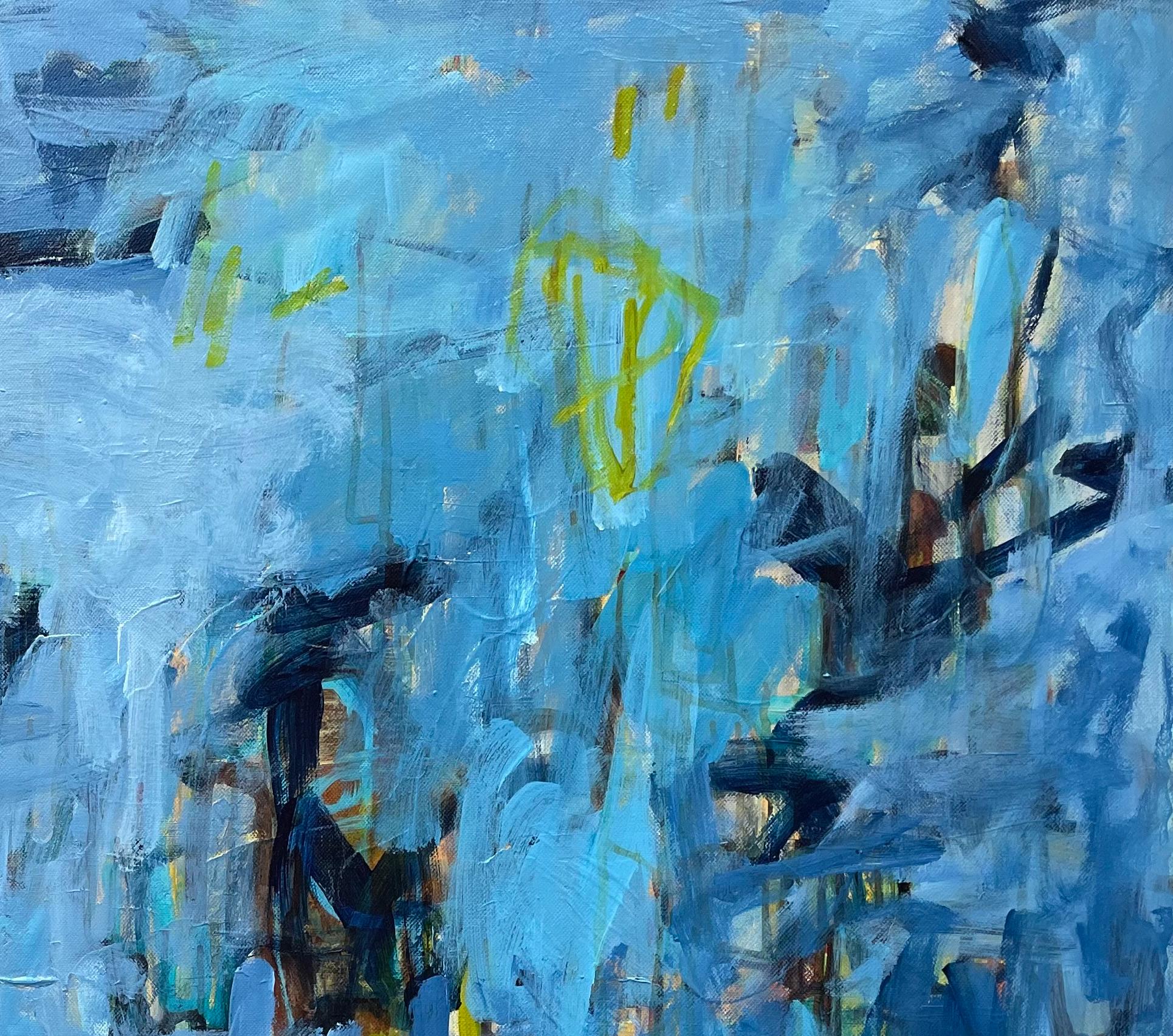 Pond At Dusk  Acrylic on Canvas   Abstract   Blues   Framed  New Work 2023 For Sale 1