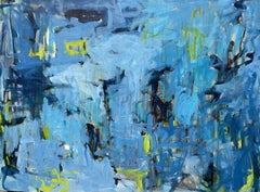 Pond At Dusk  Acrylic on Canvas   Abstract   Blues   Framed  New Work 2023