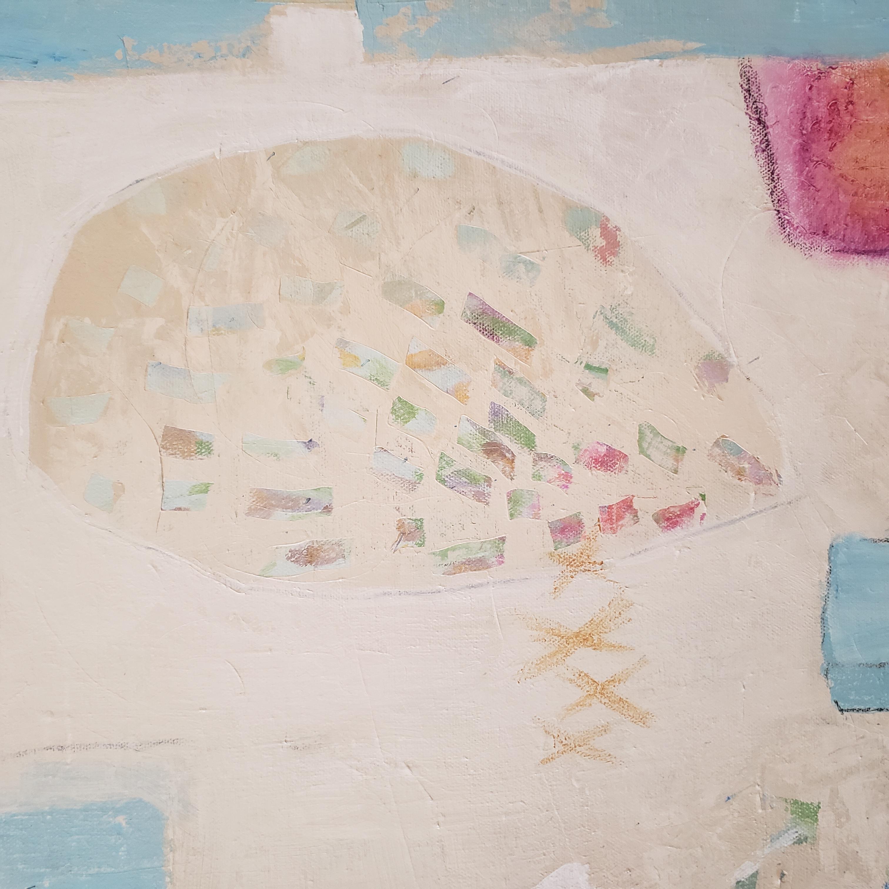  Random Thoughts ist ein zeitgenössisches abstraktes Gemälde der texanischen Künstlerin Eleanor McCarthy.  Eleanor McCarthy verwendet Acrylfarben und Buntstifte, um die beruhigenden Farben ihrer neuen zeitgenössischen Gemälde zu erzeugen, die erst