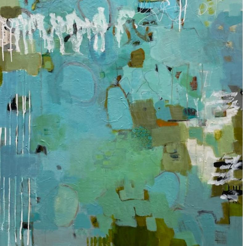 Song of Summer, Acrylic , Abstract, 40 x 30, Variety of Colors, Women in Arts - Painting by Eleanor McCarthy