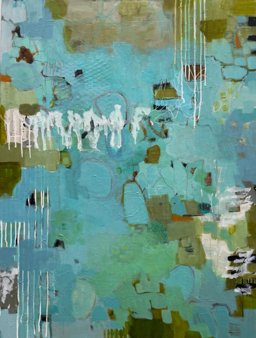Eleanor McCarthy Abstract Painting - Song of Summer, Acrylic , Abstract, 40 x 30, Variety of Colors, Women in Arts