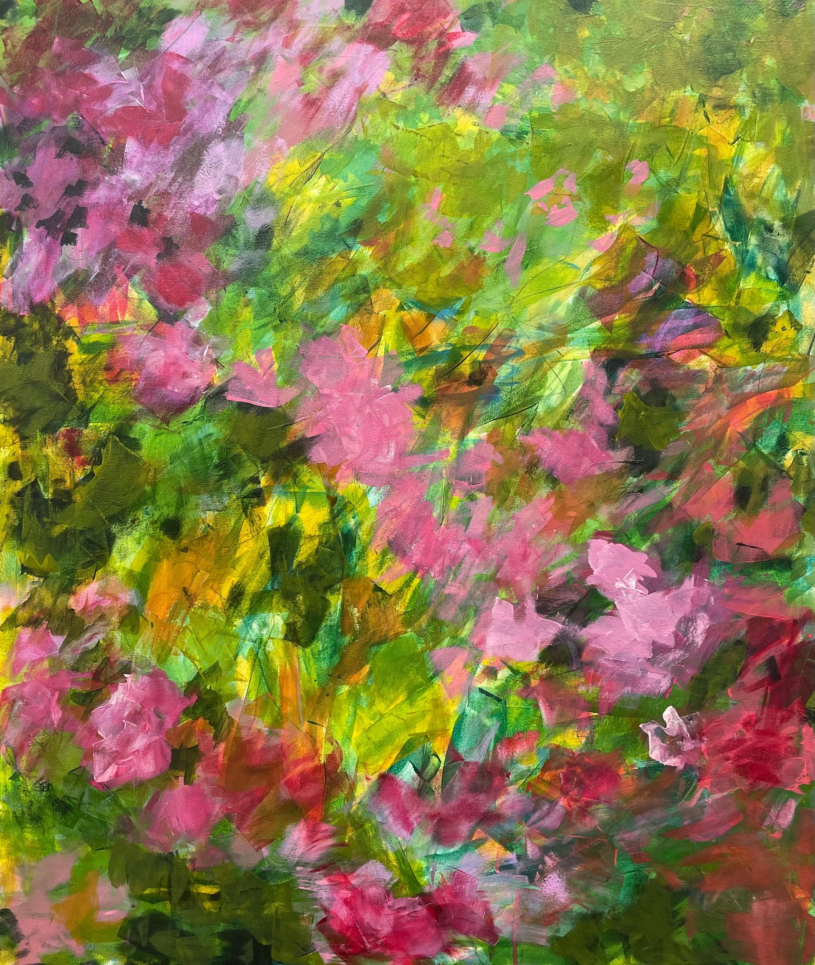 Eleanor McCarthy Abstract Painting - Swirl  Abstract Shades of various colors 36"x30" Acrylic on canvas  Gallery wrap