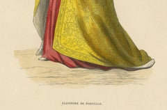 Eleanor of Portugal: Regal and Resplendent, Original Old Print Published in 1847