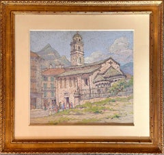 Eleanor Parke Custis Gouache “San Giacomo” Italian Church Landscape