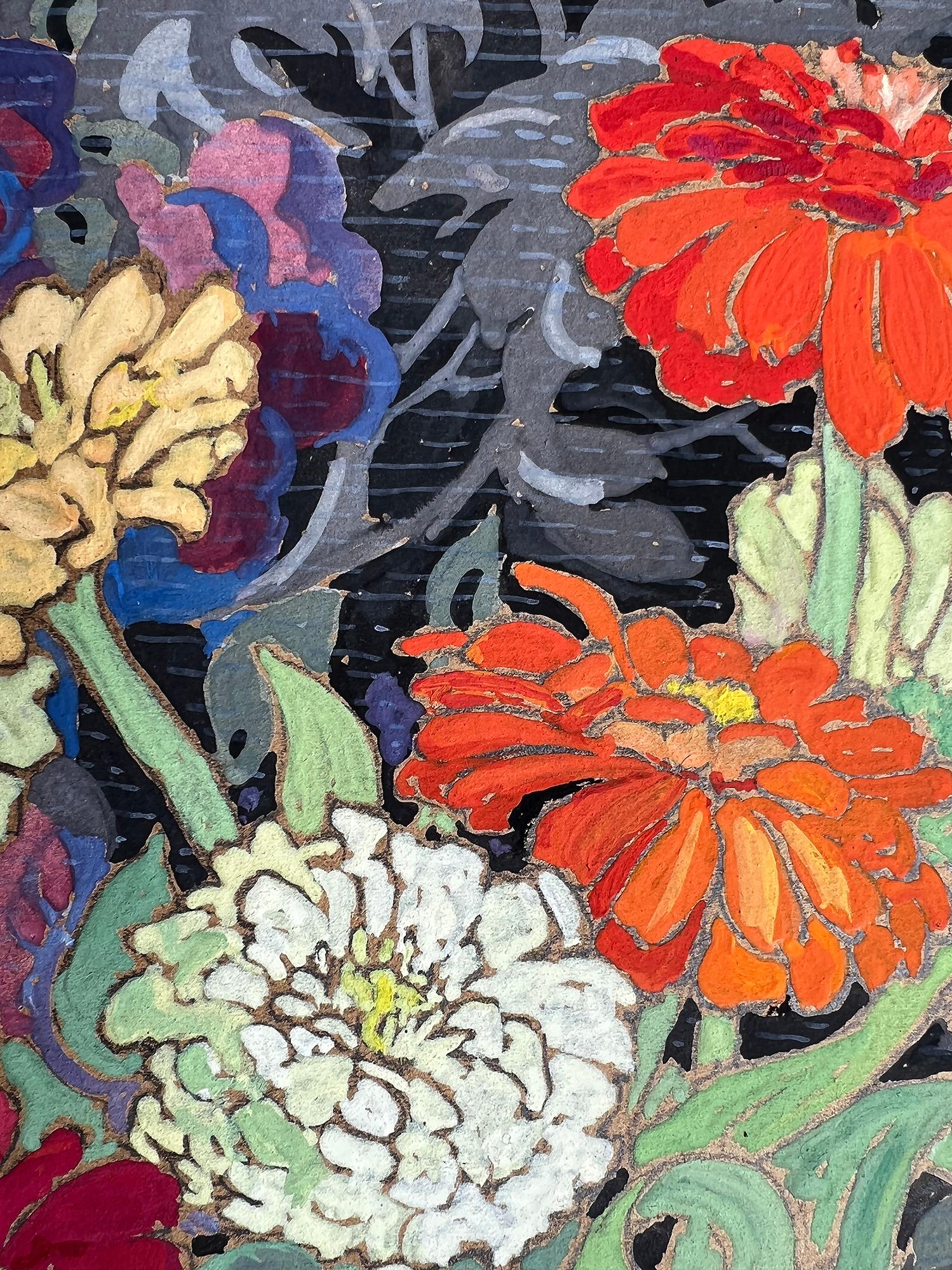 Nature morte fauve avec fleurs - Artiste féminine ancienne  - Fauvisme Painting par Eleanor Parke Custis