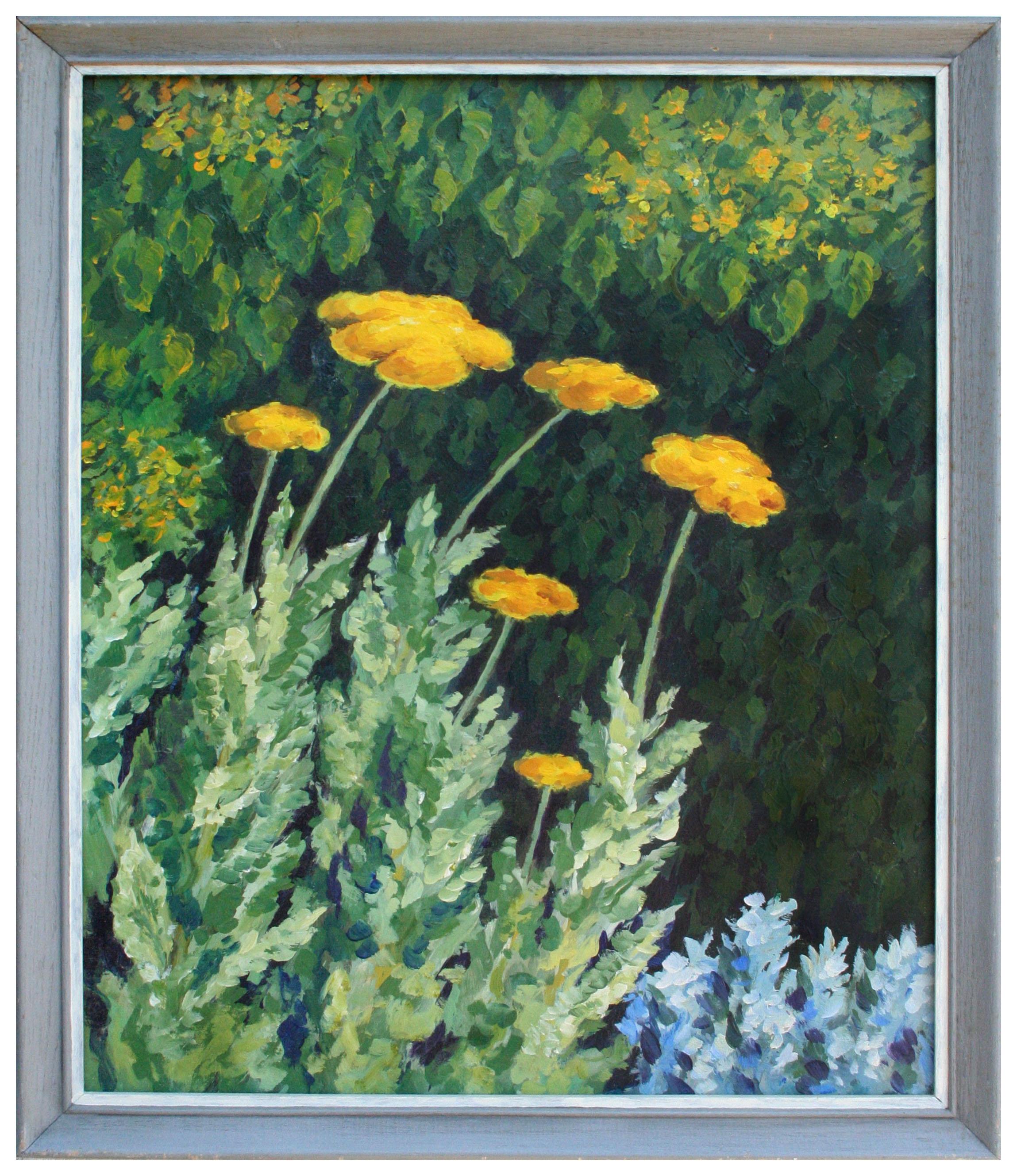 Landscape Painting Eleanor Perry - Achillea Moonshine - Fleur florale 