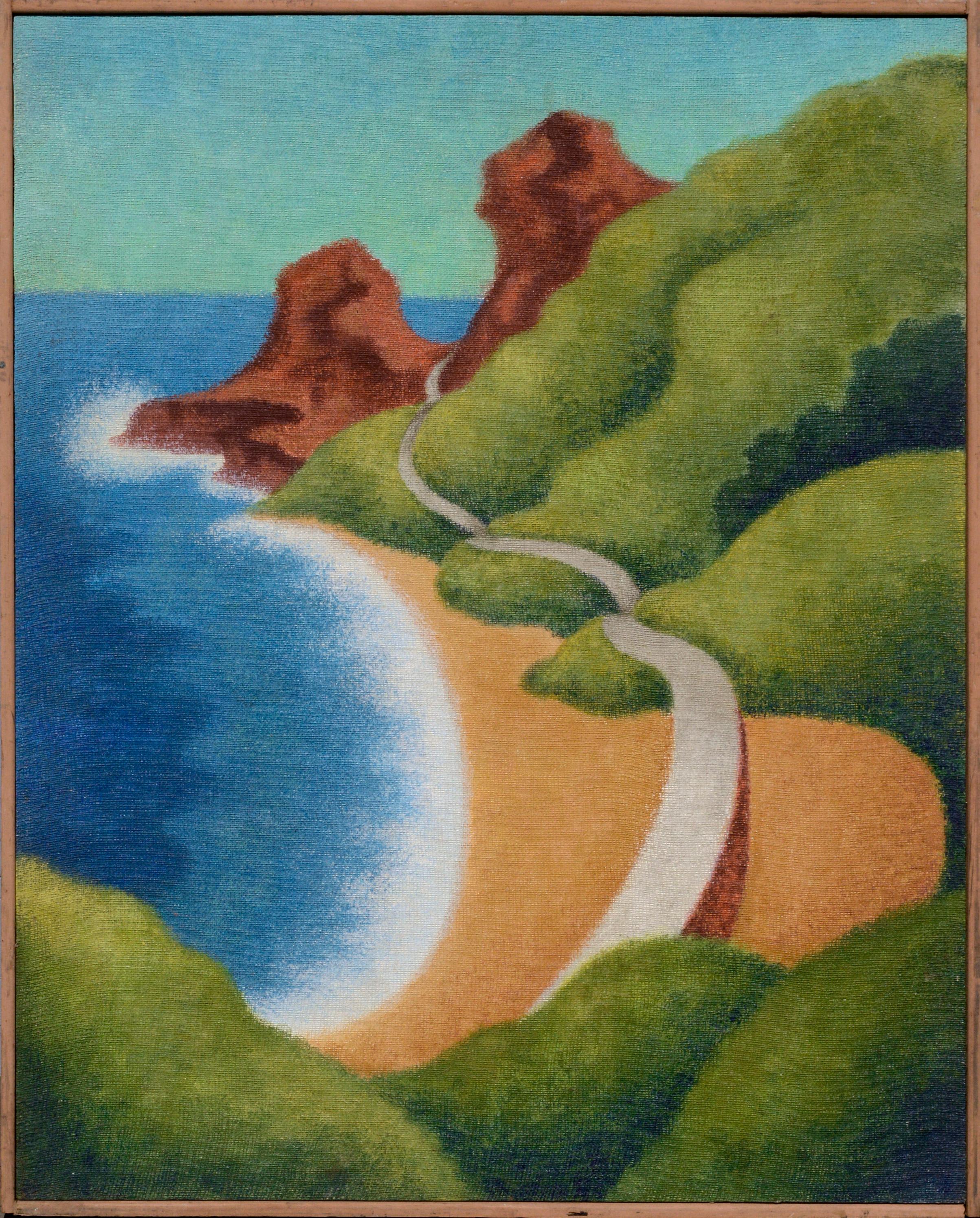 Eleanor Perry Landscape Painting - Big Sur Coast - Art Deco Landscape