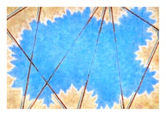 Patch of Cyan bleu électrique, abstrait géométrique vintage d'Eleanor Perry