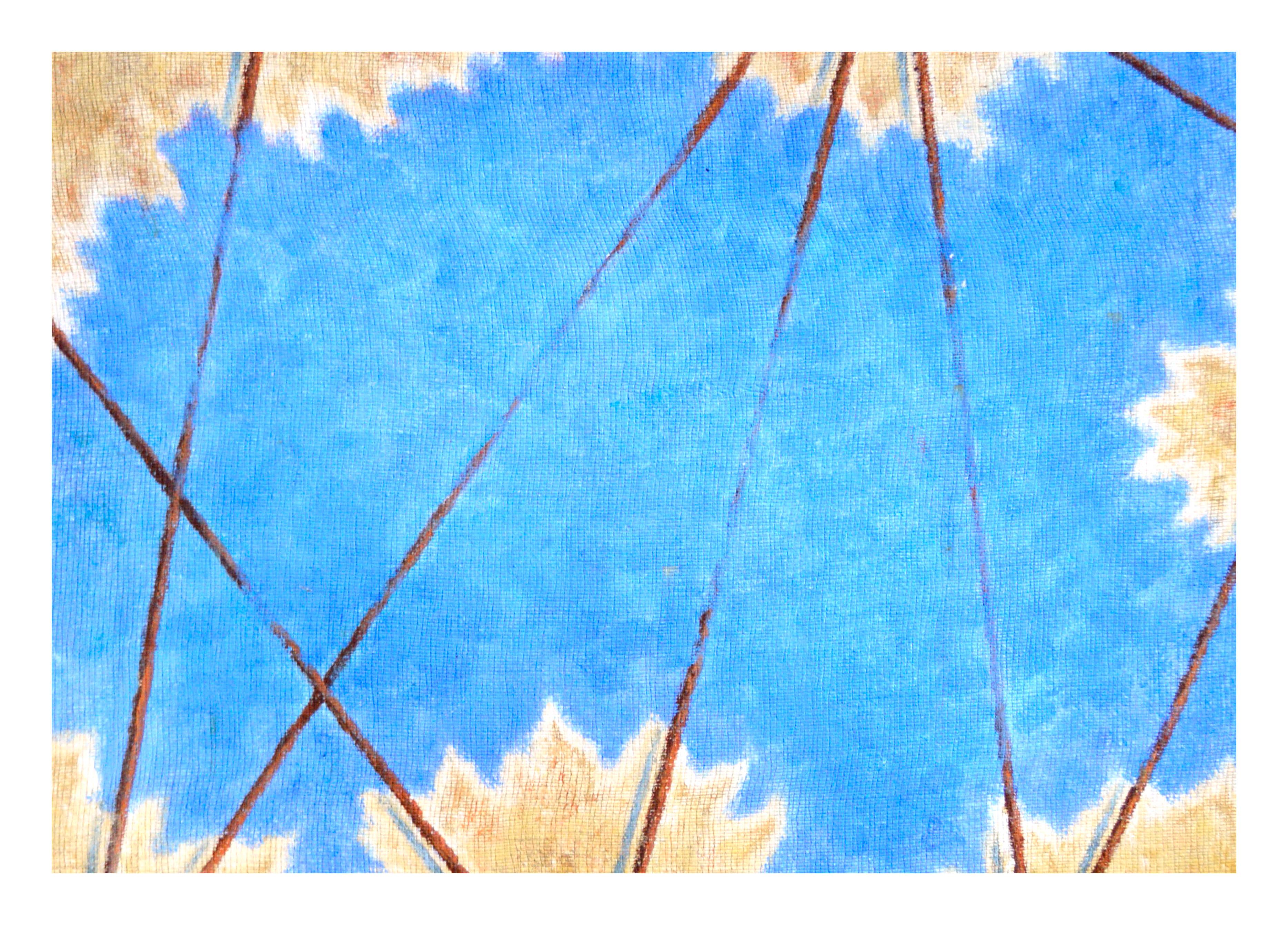 Patch of Cyan, Vintage Electric Blue Geometric Abstract by Eleanor Perry For Sale 2
