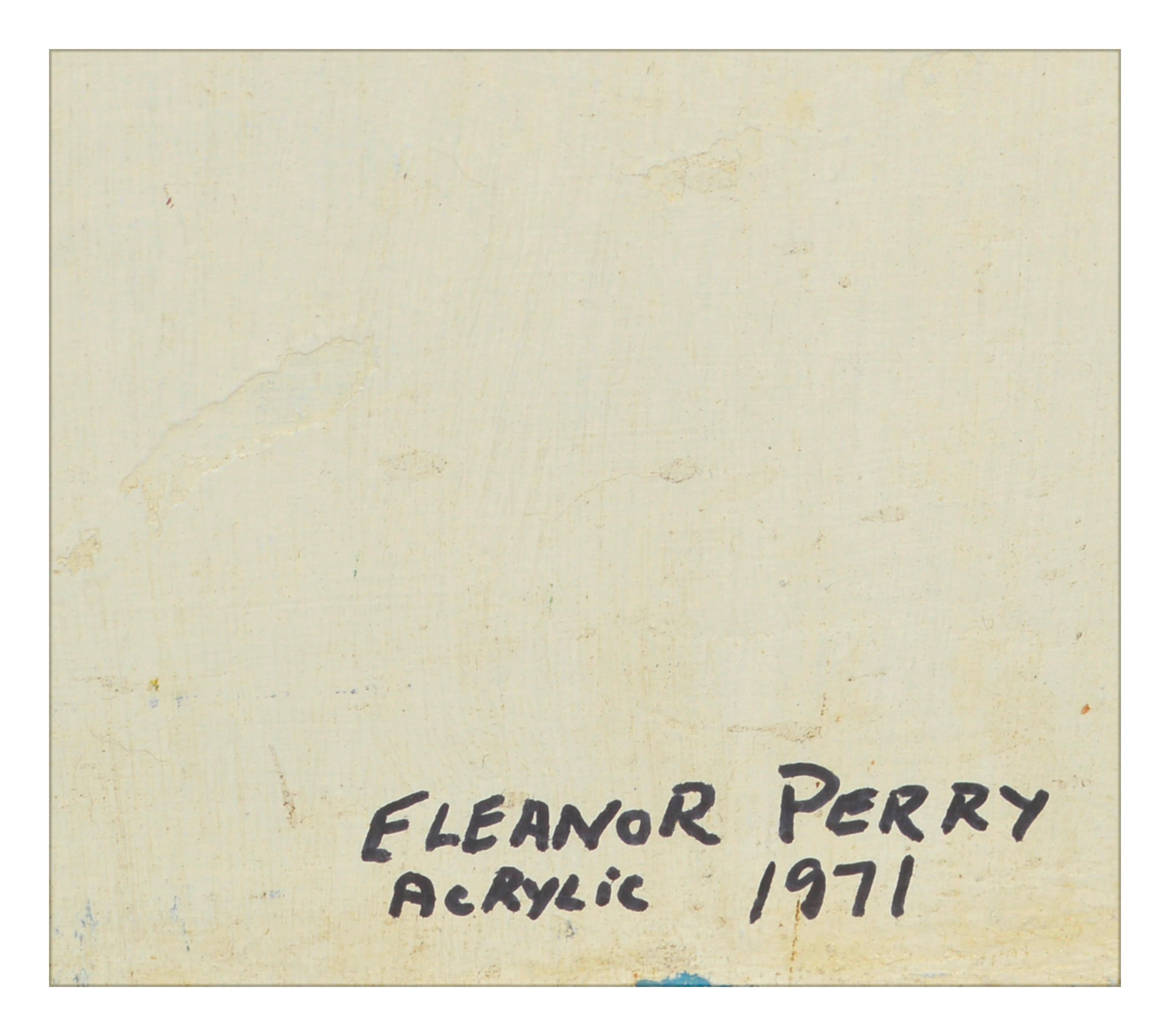 Patch of Cyan, Vintage Electric Blue Geometric Abstract by Eleanor Perry For Sale 3
