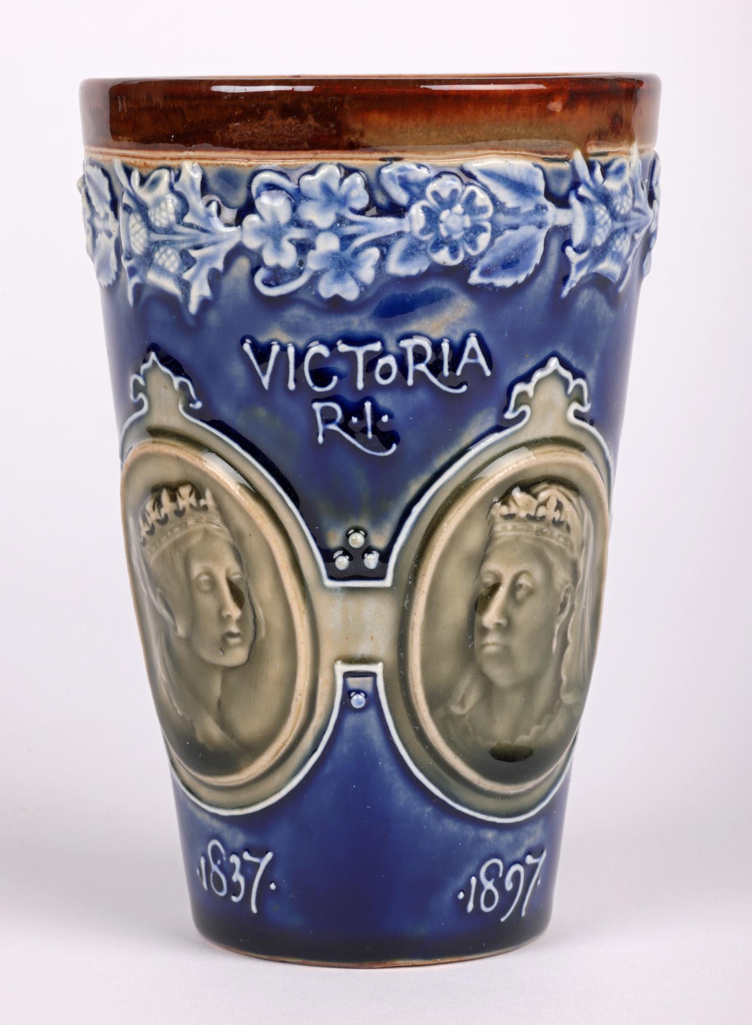 Eleanor Tosen Doulton Lambeth Queen Victoria Diamond Jubilee Beaker 8