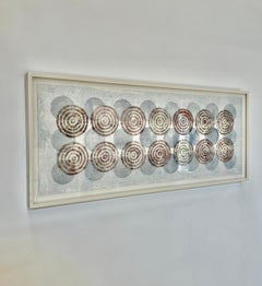 Concentric Circles, Rainbow Tourmaline, White, Gray Texture Circle Pattern