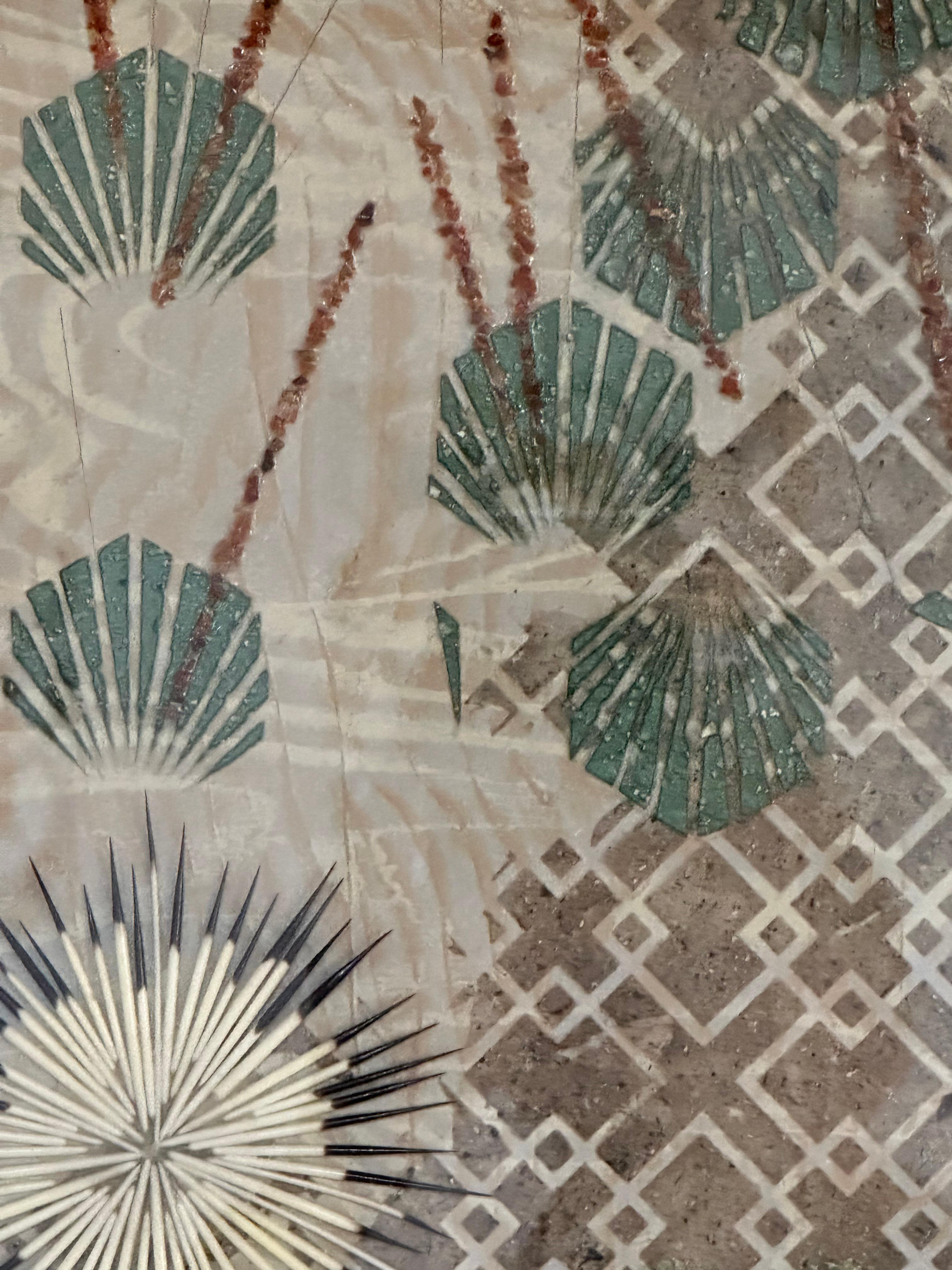 Earthbound - Crystals Mixed Media Pattern Jade Green Blue Burnt Red Silver, 2022 For Sale 4