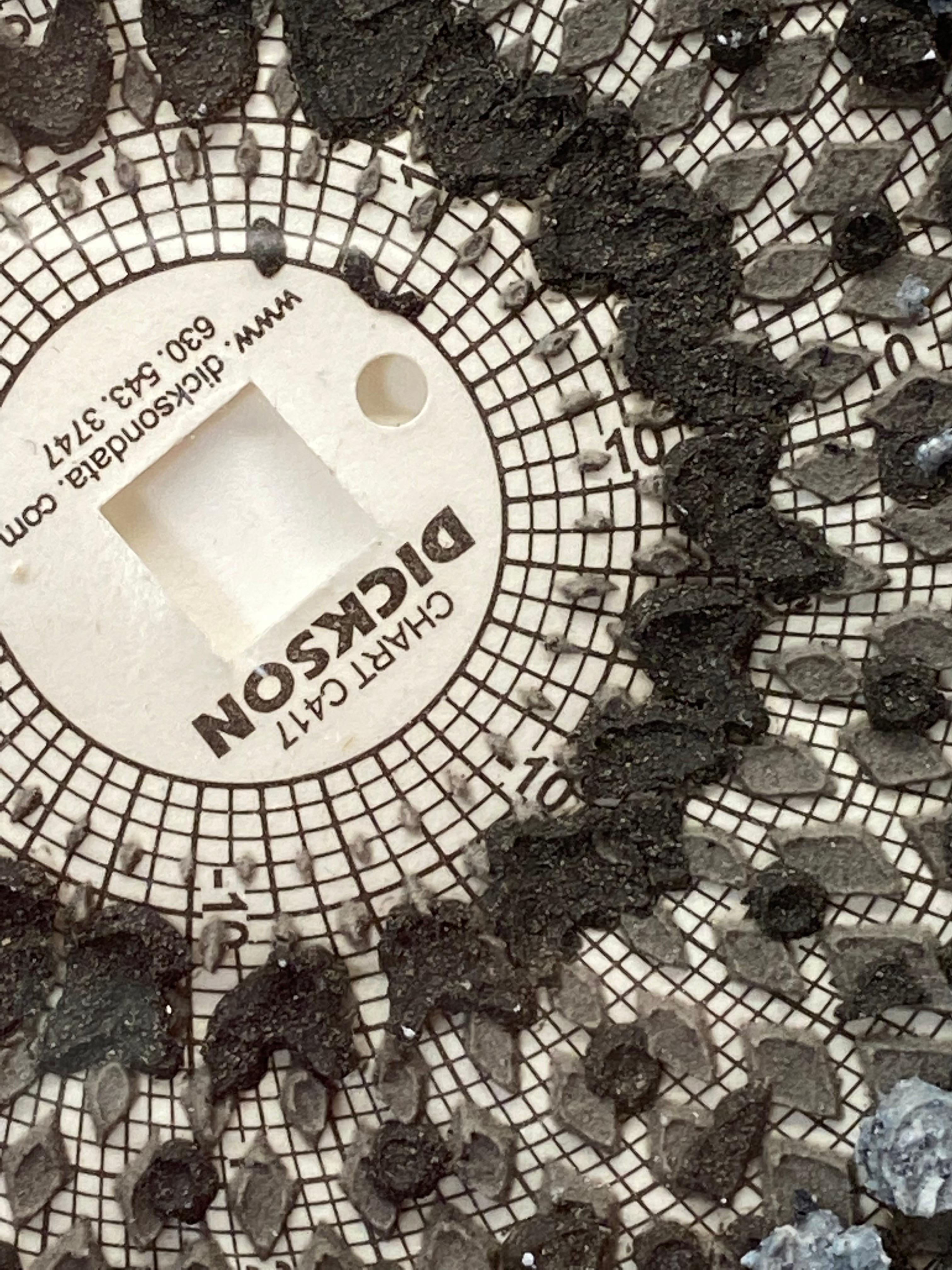 Gráfico Mandala Uno - Gris Azul Carbón Cáscara de Huevo Círculo Moteado, 2018 en venta 6